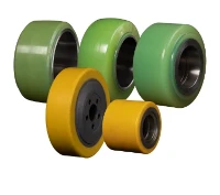 125 mm blå polyurethanhjul